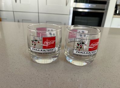 Coca Cola Italy 90 World Cup Glasses UK 15 Euro Each Glass