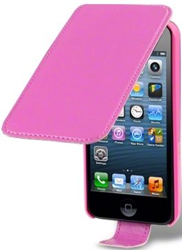 New Iphone 5 Premium Pu Leather Flip Case Cover Black Pink Purple White & Red