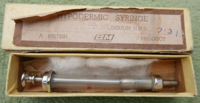 Vintage Top Surgical Hypodermic Syringe  Glass British 1930