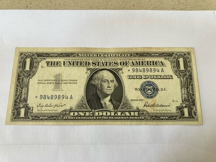 USA 1957 1 Dollar banknote rare serial  star 98489894 A