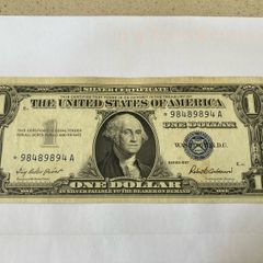 USA 1957 1 Dollar banknote rare serial  star 98489894 A