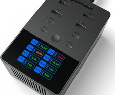 SABRENT 252W Charger - 8-Port USB PD 3.0 with LCD Display, Fast Charging for USB-C & USB-A Devices, Laptops, Phones, Tablets, Gaming Consoles - PPS, Overcharge Protection, Travel-Friendly (AX-8PTC)