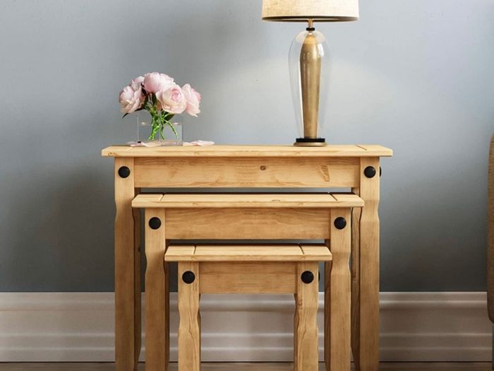 Movian Corona Nest Of Tables, Solid Pine Wood (FREE POSTAGE)