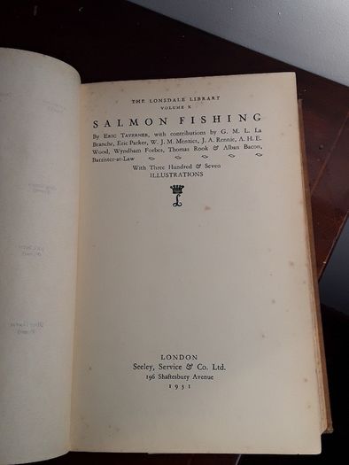 Salmon Fishing, The Lonsdale Library. Taverner and Others