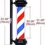 NEW SALE | 31'' Barber Pole Light, Red White Blue Rotating Hair Salon Open Sign, Wall Mount Image 2