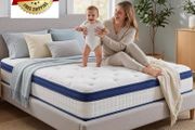 King Size Mattress - 5FT, 10 Inch Memory Foam with Pocket Spring Hybrid, Medium Support, Motion Isolation, Breathable Soft Fabric, Comfortable Sleep, 150x200x25CM