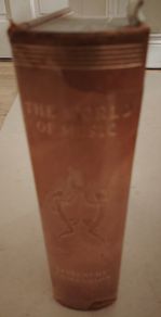 Rare 1954 World of Music Book - Teak Wood & Leather Binding - Vintage Carl Zeiss
