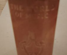 Rare 1954 World of Music Book - Teak Wood & Leather Binding - Vintage Carl Zeiss