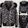 Juicy Couture Zebra Print Puffer Jacket with Faux Fur Hood Image 2