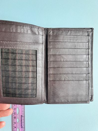 Vogue Italy leather passport case brown