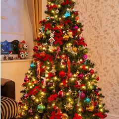 Christmas Tree / Approx. 2m Tall. / Decorations and Lights Included