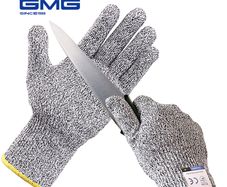 Anti Cut Proof Gloves GMG Grey Black HPPE EN388 ANSI Anti-cut Level 5 Safety Work Gloves Cut Resistant Gloves