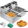 12L Deep Fryer Stainless Steel Commercial 5000w Double Tank Electric Chip Fryer 220v Image 7