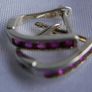 Silver hoops with crystals, folding hoop earrings, 925 Sterling Silver Image 7