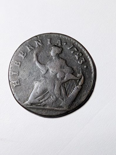 Irish 1723 Wood's Halfpenny.