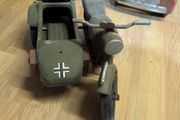 Vintage 1970s AcVintage 1970s Action Man / Cherilea German Military Motorcycle &amp; Sidecar - INTACT HANDLEBARS