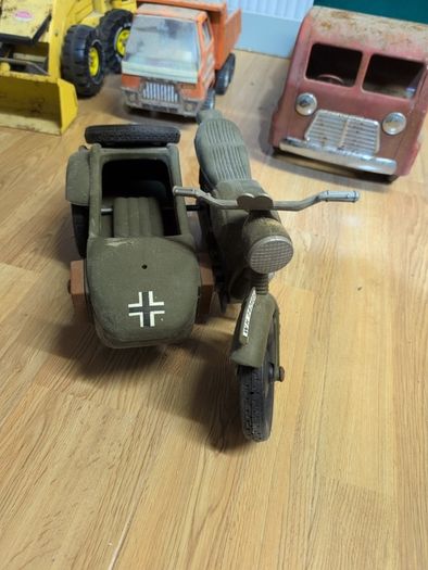 Vintage 1970s AcVintage 1970s Action Man / Cherilea German Military Motorcycle & Sidecar - INTACT HANDLEBARS