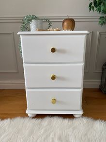 One Large solid wood White Bedside Locker