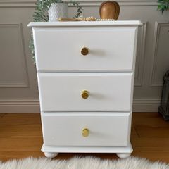 One Large solid wood White Bedside Locker