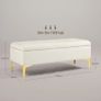 Storage Bench with Storage, load capacity up to 120 kg, 120 x 44 x 44.5 cm, Beige Image 2