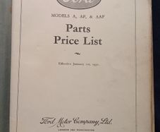 1931 Ford Parts Price List ( Model  A-AF-AAF )