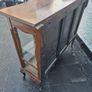 Velvet lined Display Cabinet Antique vintage Edwardian Mahogany Serpentine glass bow fronted display cabinet Image 7