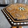 Hexagonal Damascene Fruitwood Tea Table with Mosaic Detailing, 1890s Image 6