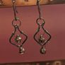Stainless Steel Earrings with Bells, Handmade Wire Art, Geometric Dangles Image 3