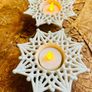 Villeroy and Boch Snow Crystal Christmas Tealight Holders Matching Pair Image 3