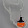 Glitter Witch Hat Jack O' Lantern Pumpkin Earrings Image 7