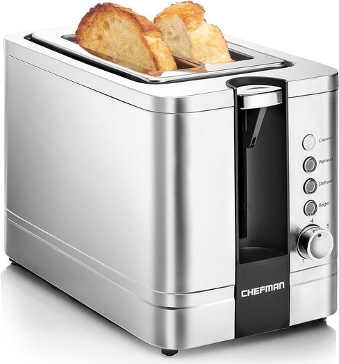 NEW SALE |  2 Slice Toaster, 7 Shade Settings, Stainless Steel, 2 Slice with Extra-Wide Slots, Thick Bread and Bagel Toaster, Reheat, Defrost, Cancel, Lift Lever