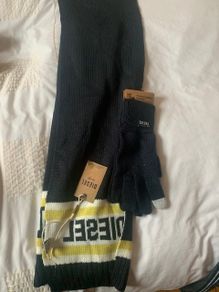 Brand new "Diesel" scarf and gloves