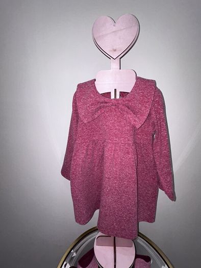 Baby Girls Pink Long Sleeved Dress from Name It Age 9-12 months / EU 80cm