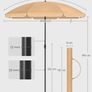 1.6 m Parasol, Beach Umbrella, UPF 50+, Sun Protection, Portable Octagonal Polyester Canopy, Fibreglass Ribs, Tilt Mechanism, Carry Bag, for Beach Garden Balcony Pool, Taupe MULTIPLE COLOURS AVAILABLE (FREE POSTAGE) Image 6