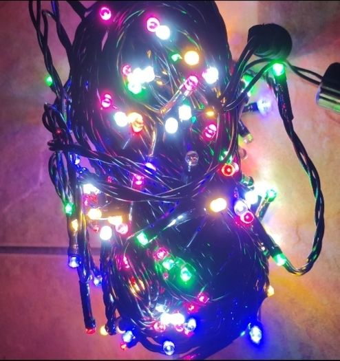20 m christmas lights colourful plus white flash