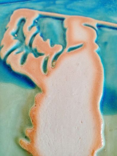 Signed Sean Lawlor, Irish Studio Pottery Abstract Golf Plaque