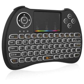 Mini Keyboard Touch Wireless Keyboard Touch Pad Smart TV Remote Control Ergonomic Keyboard USB Interface Silent Wireless Mouse and Keyboard Set (Color : Black)