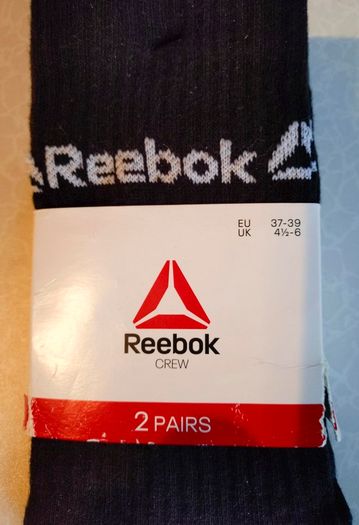 2 Pairs Of Black Reebok Crew Socks (new).