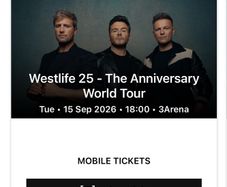4 Westlife tickets