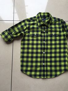 Gap Check Navy/Green Shirt
