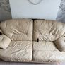 Free!- 3 seater sofa real leather hardwood Image 2