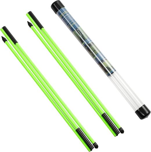 Valley Golf Alignment Sticks - 2 Pack Collapsible Golf Practice Rods for Aiming, Putting, Full Swing Trainer, Posture Corrector with Clear Tube Case, Portable Golf Training Equipment