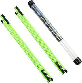 Valley Golf Alignment Sticks - 2 Pack Collapsible Golf Practice Rods for Aiming, Putting, Full Swing Trainer, Posture Corrector with Clear Tube Case, Portable Golf Training Equipment