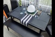 ikea black wood extendable table
