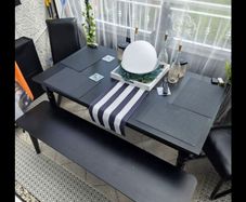 ikea black wood extendable table
