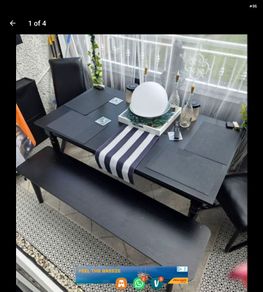 ikea black wood extendable table
