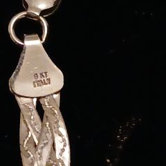 9kt white gold braided herringbone bracelet