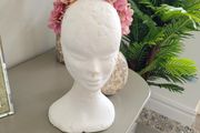 Brand new dusky pink floral crown headpiece fascinator headband crown
