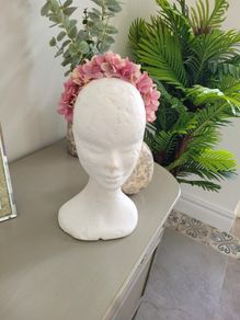 Brand new dusky pink floral crown headpiece fascinator headband crown