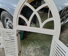 garden window with mirror & shutters